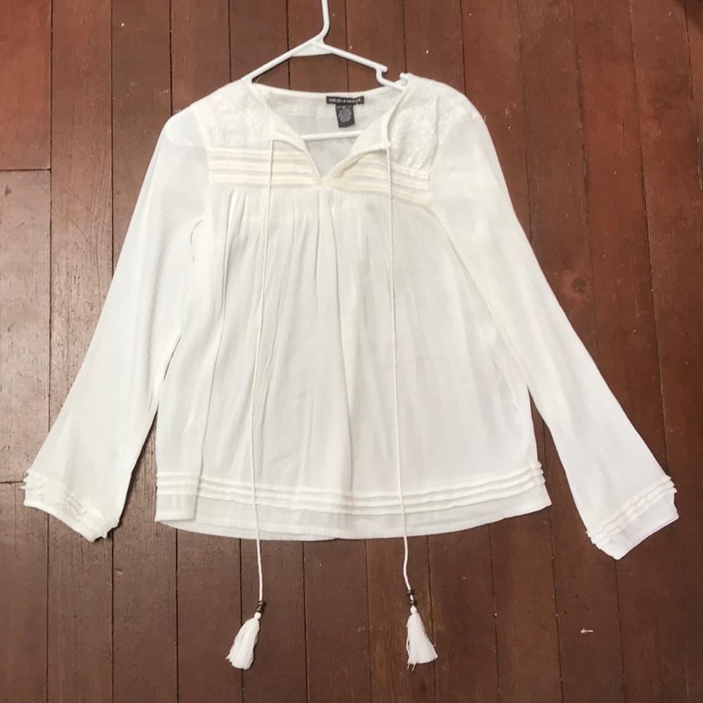 White peasant shirt with tags